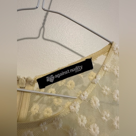 NWOT Against Nudity Flower Yellow Dress - Picture 4 of 4